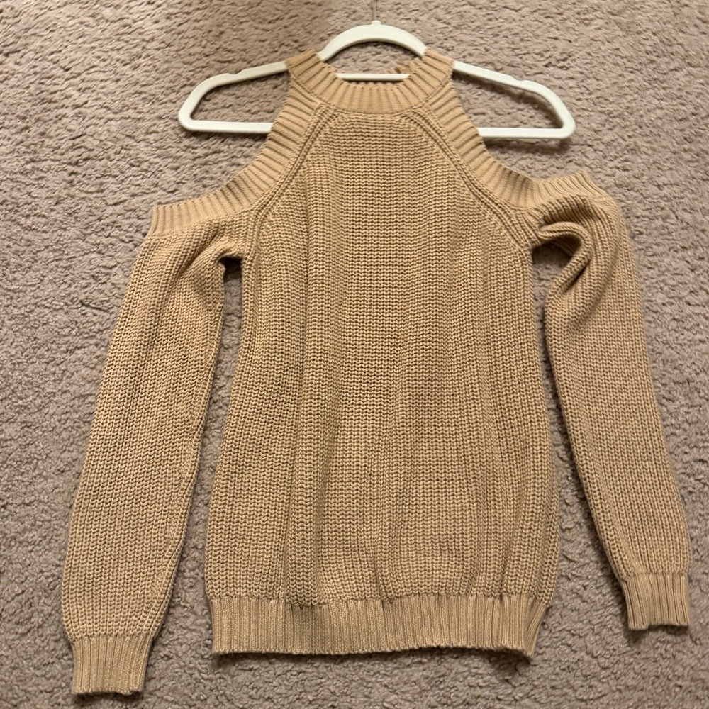 Forever 21 Tan Off-the-Shoulder Sweater